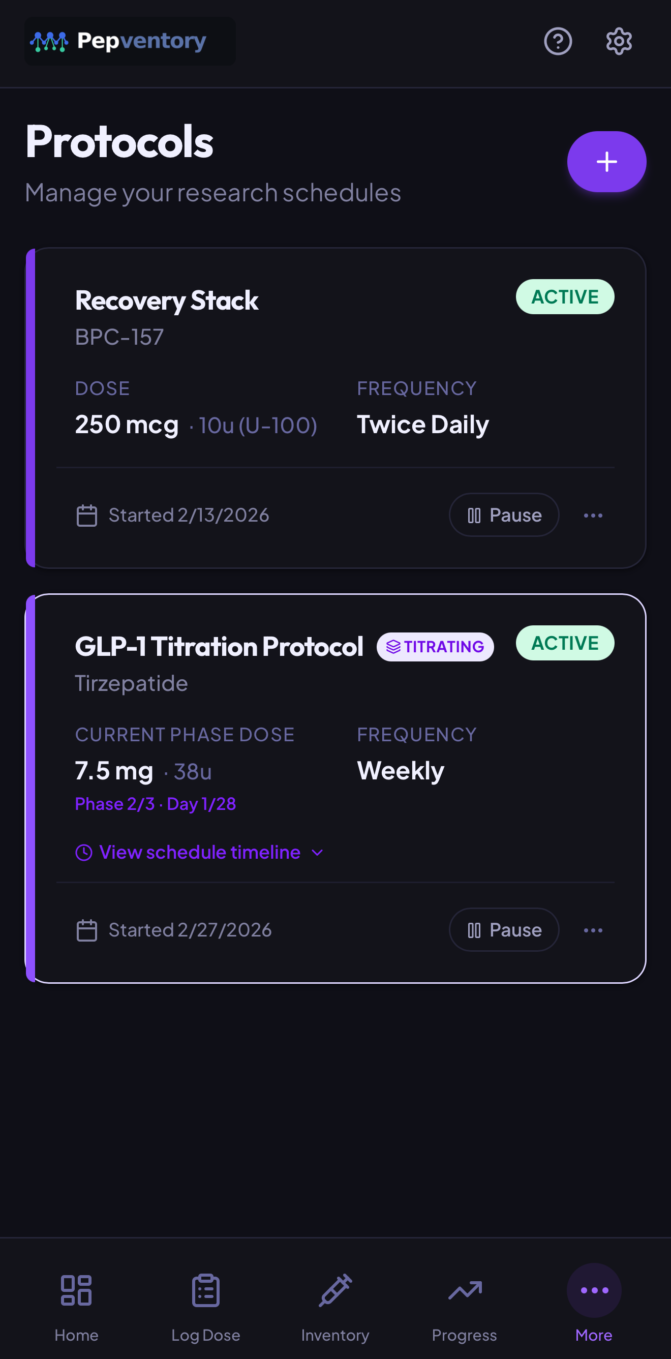 Pepventory — Peptide Tracking & Inventory Management App